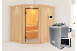 KARIBU Siirin Sauna , Naturbelassen, Fichte, 210x184x202 Cm, Eckeinstieg, Klarglastür U. Kranz, Ofen 4,5 KW Ext. Strg. Easy -Ausgewählte Geschäfte Für Garten- Und Outdoor-Produkte 30690 2 02.jpg