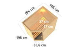 KARIBU Svea Sauna , Naturbelassen, Fichte, 196x146x198 Cm, BronzierteTür, Ofen 4,5 KW Ext. Strg. Easy -Ausgewählte Geschäfte Für Garten- Und Outdoor-Produkte 30735 2 05.jpg