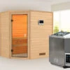 KARIBU Svea Sauna , Naturbelassen, Fichte, 196x146x198 Cm, BronzierteTür, Ofen 4,5 KW Bio Ext. Strg. -Ausgewählte Geschäfte Für Garten- Und Outdoor-Produkte 30735 3 01.jpg