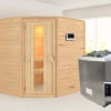 KARIBU Mia Sauna , Naturbelassen, Fichte, 196x170x198 Cm, Energiespartür, Ofen 4,5 KW Bio Ext. Strg. Easy -Ausgewählte Geschäfte Für Garten- Und Outdoor-Produkte 30749 3 01.jpg