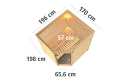KARIBU Mia Sauna , Naturbelassen, Fichte, 196x170x198 Cm, Graphitfarbene Tür, Ofen 4,5 KW Ext. Strg. Easy -Ausgewählte Geschäfte Für Garten- Und Outdoor-Produkte 30753 2 05.jpg