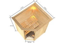 KARIBU Antonia Sauna , Naturbelassen, Fichte, 173x159x191 Cm, Kranz SET, Ofen 4,5 KW Bio Ext. Strg. Easy -Ausgewählte Geschäfte Für Garten- Und Outdoor-Produkte 30760 3 05.jpg