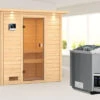 KARIBU Selena Sauna , Naturbelassen, Fichte, 223x159x191 Cm, Kranz SET, Ofen 4,5 KW Bio Ext. Strg. Easy -Ausgewählte Geschäfte Für Garten- Und Outdoor-Produkte 30762 3 01.jpg