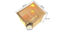 KARIBU Elea Sauna , Naturbelassen, Fichte, 223x183x191 Cm, Kranz SET, Ofen 4,5 KW Bio Ext. Strg. Easy 15 KARIBU Elea Sauna , Naturbelassen, Fichte, 223x183x191 Cm, Kranz SET, Ofen 4,5 KW Bio Ext. Strg. Easy -Ausgewählte Geschäfte Für Garten- Und Outdoor-Produkte 30768 3 05.jpg
