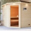 KARIBU Tilda Sauna , Naturbelassen, Fichte, 223x209x191 Cm, Kranz SET, Ofen 4,5 KW Bio Ext. Strg. Easy -Ausgewählte Geschäfte Für Garten- Und Outdoor-Produkte 30772 3 01.jpg