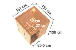 KARIBU Norin Sauna, Naturbelassen, Fichte, 151 X 151 X 198 Cm, Fronteinstieg, Mit Graphitfarbener Tür, SET Mit Ofen 4,5 KW Integr. Str. -Ausgewählte Geschäfte Für Garten- Und Outdoor-Produkte 30909 1 05.jpg