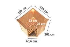 KARIBU Larin Sauna, Naturbelassen, Fichte, 165 X 165 X 202 Cm, Eckeinstieg,mit Graphitfarbener Tür Und Kranz, SET Mit Ofen 4,5 KW Integr. Str. -Ausgewählte Geschäfte Für Garten- Und Outdoor-Produkte 30913 4 05.jpg