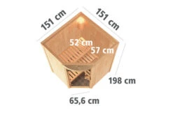 KARIBU Asmada Sauna, Naturbelassen, Fichte, 151 X 151 X 198 Cm, Eckeinstieg,SET Mit Ofen 4,5 KW Bio Ext. Strg. -Ausgewählte Geschäfte Für Garten- Und Outdoor-Produkte 30934 3 05.jpg