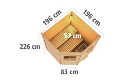 KARIBU Pekka Saunahaus, Terragrau, Fichte, 196 X 196 X 190 Cm, Eckeinstieg, Mit Moderner Tür -Ausgewählte Geschäfte Für Garten- Und Outdoor-Produkte 30938 1 05.jpg