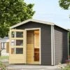 KARIBU Bosse 1 Saunahaus, Terragrau, Fichte, 231x273x235 Cm, Mit Vorraum, Fronteinstieg Und 9 KW Bio-Ofen 2 KARIBU Bosse 1 Saunahaus, Terragrau, Fichte, 231x273x235 Cm, Mit Vorraum, Fronteinstieg Und 9 KW Bio-Ofen -Ausgewählte Geschäfte Für Garten- Und Outdoor-Produkte 31311 3 01.jpg