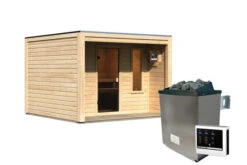 KARIBU Eldor Saunahaus, Naturbelassen, Fichte, 276x276x210 Cm, Mit Bronzierter Tür, Terrasse Und 9 KW Ofen -Ausgewählte Geschäfte Für Garten- Und Outdoor-Produkte 31316 2 03.jpg