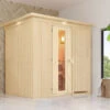 KARIBU Benin Energiespar-Sauna, Naturbelassen, Fichte, 210x165x202 Cm, Mit Kranz Und 3,6 KW Ofen Integr. Steuerung -Ausgewählte Geschäfte Für Garten- Und Outdoor-Produkte 31390 2 01.jpg