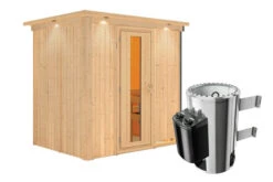 KARIBU Benin Energiespar-Sauna, Naturbelassen, Fichte, 210x165x202 Cm, Mit Kranz Und 3,6 KW Ofen Integr. Steuerung -Ausgewählte Geschäfte Für Garten- Und Outdoor-Produkte 31390 2 03.jpg