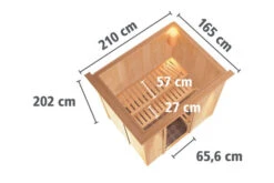 KARIBU Benin Energiespar-Sauna, Naturbelassen, Fichte, 210x165x202 Cm, Mit Kranz Und 3,6 KW Bio-Ofen Ext. Steuerung 21 KARIBU Benin Energiespar-Sauna, Naturbelassen, Fichte, 210x165x202 Cm, Mit Kranz Und 3,6 KW Bio-Ofen Ext. Steuerung -Ausgewählte Geschäfte Für Garten- Und Outdoor-Produkte 31390 4 05.jpg
