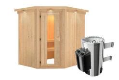 KARIBU Lobin Energiespar-Sauna, Naturbelassen, Fichte, 210x184x202 Cm, Mit Kranz Und 3,6 KW Ofen Integr. Steuerung -Ausgewählte Geschäfte Für Garten- Und Outdoor-Produkte 31393 2 03.jpg