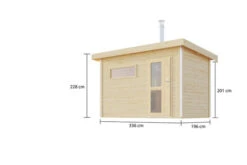 KARIBU Skrollan 1 Saunahaus, Naturbelassen, Fichte, 336x196x228 Cm, Milchglastür & Holzofen Inkl. Schornstein 24 KARIBU Skrollan 1 Saunahaus, Naturbelassen, Fichte, 336x196x228 Cm, Milchglastür & Holzofen Inkl. Schornstein -Ausgewählte Geschäfte Für Garten- Und Outdoor-Produkte 31399 1 05.jpg