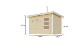 KARIBU Skrollan 1 Saunahaus, Naturbelassen, Fichte, 336x196x228 Cm, Moderne Tür & Holzofen Inkl. Schornstein 24 KARIBU Skrollan 1 Saunahaus, Naturbelassen, Fichte, 336x196x228 Cm, Moderne Tür & Holzofen Inkl. Schornstein -Ausgewählte Geschäfte Für Garten- Und Outdoor-Produkte 31399 2 05.jpg