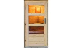 KARIBU Skrollan 3 Saunahaus, Naturbelassen, Fichte, 396x231x227 Cm, Moderne Tür & Holzofen Inkl. Schornstein -Ausgewählte Geschäfte Für Garten- Und Outdoor-Produkte 31399 5 20.jpg