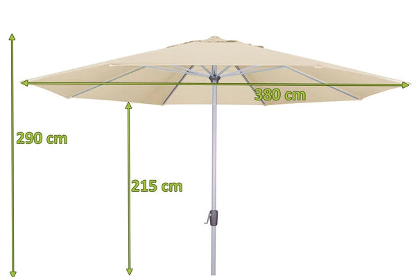 DOPPLER Active Mittelstockschirm, Natur, Aluminium/Textil, Ø 380 Cm, Mit Kurbel 5 DOPPLER Active Mittelstockschirm, Natur, Aluminium/Textil, Ø 380 Cm, Mit Kurbel – Bild 3