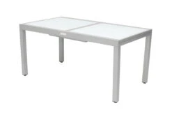 VILLANA Ausziehtisch, Silber/weiß, Alu/Sicherheitsglas, 160/220x90 Cm, Flügelmechanismus -Ausgewählte Geschäfte Für Garten- Und Outdoor-Produkte 3 13395 2.jpg