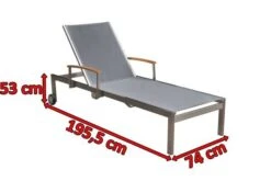 OUTFLEXX Rollliege, Silber, Edelstahl/Textilene, Mit Gasfeder, 195,5x74x35cm -Ausgewählte Geschäfte Für Garten- Und Outdoor-Produkte 3 13504.jpg