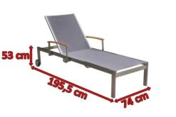 OUTFLEXX Rollliege, Taupe, Edelstahl/Textilene, Mit Gasfeder, 195,5x74x35cm -Ausgewählte Geschäfte Für Garten- Und Outdoor-Produkte 3 13505.jpg