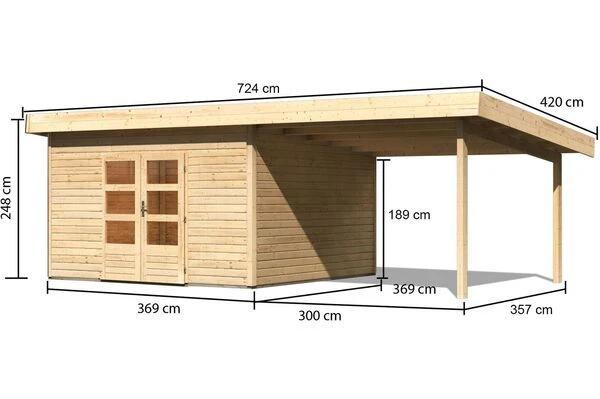 KARIBU Gartenhaus Northeim 5, Fichtenholz 38 Mm, Pultdach 5 KARIBU Gartenhaus Northeim 5, Fichtenholz 38 Mm, Pultdach – Bild 3
