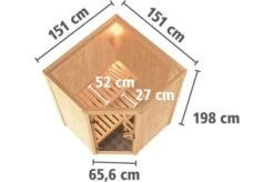 KARIBU Systemsauna Larin, Fichtenholz 68mm, Eckeinstieg, Ca. 2m² -Ausgewählte Geschäfte Für Garten- Und Outdoor-Produkte 3 18406 17.jpg