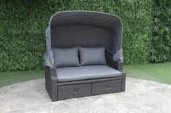 OUTFLEXX Fontana Loungebett, Grau, Polyrattan, Doppel-halbrund, Mit Unterschiebbaren Hockern, Dach Klappbar -Ausgewählte Geschäfte Für Garten- Und Outdoor-Produkte 3 18545.jpg