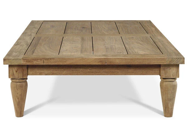 OUTFLEXX Loungetisch, Natur, Recycled FSC®-Teak, 120x80x31cm, Aufwendig Gestaltete Tischbeine 5 OUTFLEXX Loungetisch, Natur, Recycled FSC®-Teak, 120x80x31cm, Aufwendig Gestaltete Tischbeine – Bild 3
