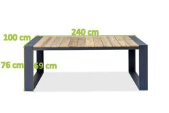 OUTFLEXX Kona Esstisch, Dark Grey/natur, Alu/recycled FSC®-Teak, 240x100x76cm, Rustikal Gebürstet, U-Gestell -Ausgewählte Geschäfte Für Garten- Und Outdoor-Produkte 3 20326.jpg