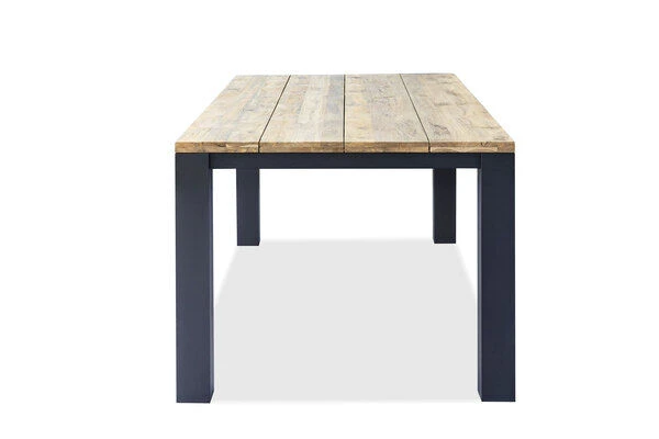 OUTFLEXX Oxford Esstisch, Dark Grey/natur, Alu/recycled FSC®-Teak, 200x90x76cm, Rustikal Gebürstet 5 OUTFLEXX Oxford Esstisch, Dark Grey/natur, Alu/recycled FSC®-Teak, 200x90x76cm, Rustikal Gebürstet – Bild 3