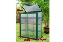 OUTFLEXX Gewächshaus, Grün, Alu/Polycarbonat 4mm, Pulverbeschichtet, 76 X 38,5 X 98,5 Cm -Ausgewählte Geschäfte Für Garten- Und Outdoor-Produkte 4 13730.jpg