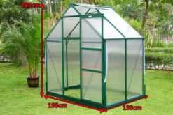 OUTFLEXX Gewächshaus, Grün, Alu/Polycarbonat, 4 Mm, Inkl. Fundament, Pulverb. 133 X 195 X 205 Cm 9 OUTFLEXX Gewächshaus, Grün, Alu/Polycarbonat, 4 Mm, Inkl. Fundament, Pulverb. 133 X 195 X 205 Cm -Ausgewählte Geschäfte Für Garten- Und Outdoor-Produkte 4 13740.jpg