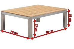 OUTFLEXX Beistelltisch, Silber/natur, Edelstahl/FSC-Teakholz, 90 X 70 X 33 Cm -Ausgewählte Geschäfte Für Garten- Und Outdoor-Produkte 4 18293.jpg