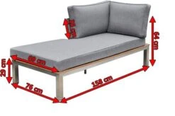 OUTFLEXX Chaiselongue, Silber/grau, Edelstahl/FSC-Teakholz/Textil, 158 X 76 X 64 Cm -Ausgewählte Geschäfte Für Garten- Und Outdoor-Produkte 4 18295.jpg