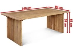OUTFLEXX Loungetisch, Recyceltes Teakholz, 160x90cm, Tischplattendicke 3cm, Rustikal Gebürstet -Ausgewählte Geschäfte Für Garten- Und Outdoor-Produkte 4 18334.jpg