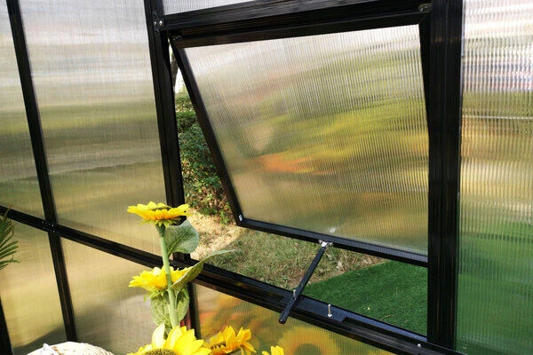 OUTFLEXX Gewächshaus, Schwarz, Alu/Polycarbonat, 295x295x270 Cm, Pulverbeschichtet 6 OUTFLEXX Gewächshaus, Schwarz, Alu/Polycarbonat, 295x295x270 Cm, Pulverbeschichtet – Bild 4