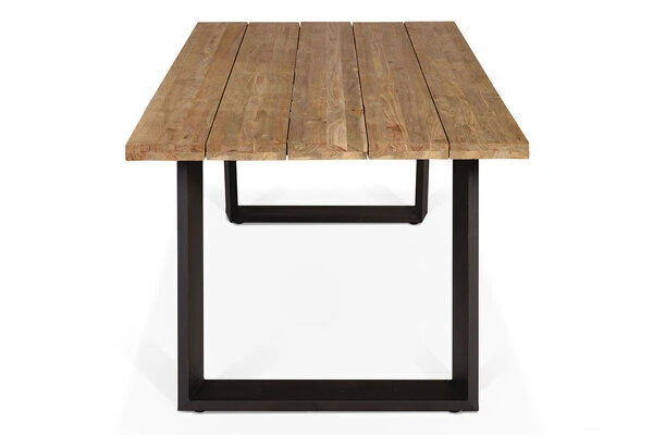 OUTFLEXX Esstisch, Dark Grey/natur, Alu/recycled FSC®-Teak, 240x100x76cm, Rustikal Gebürstet 6 OUTFLEXX Esstisch, Dark Grey/natur, Alu/recycled FSC®-Teak, 240x100x76cm, Rustikal Gebürstet – Bild 4