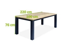 OUTFLEXX Oxford Esstisch, Dark Grey/natur, Alu/recycled FSC®-Teak, 220x100x76cm, Rustikal Gebürstet -Ausgewählte Geschäfte Für Garten- Und Outdoor-Produkte 4 20337.jpg