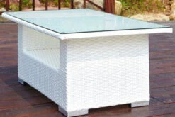 OUTFLEXX Kaffeetisch, Weiß, Polyrattan, 108,5x68cm, Inkl. Glasplatte -Ausgewählte Geschäfte Für Garten- Und Outdoor-Produkte 4 2511 13.jpg