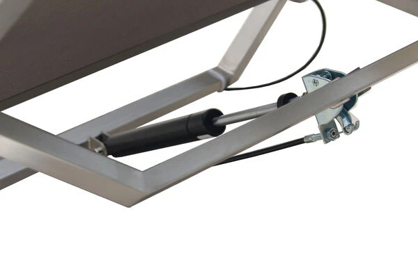 OUTFLEXX Rollliege, Taupe, Edelstahl/Textilene, Verstellbare Rückenlehne, 212x71x36cm 6 OUTFLEXX Rollliege, Taupe, Edelstahl/Textilene, Verstellbare Rückenlehne, 212x71x36cm – Bild 4