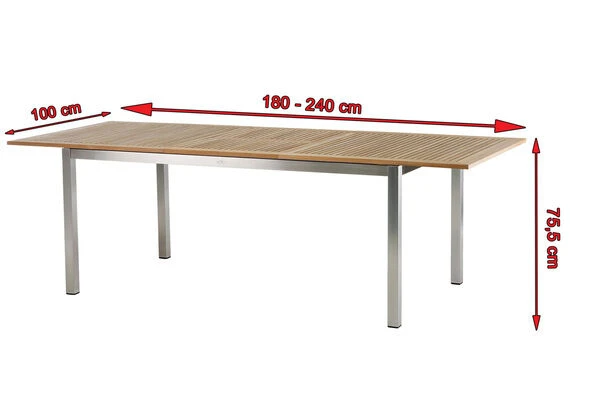 Ausziehtisch Roma Aus Edelstahl/Teak Von Diamond Garden, Ca. 180/240x100 Cm 7 Ausziehtisch Roma Aus Edelstahl/Teak Von Diamond Garden, Ca. 180/240x100 Cm – Bild 5