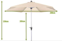 DOPPLER Active Auto Tilt Mittelstockschirm, Natur, Aluminium/Textil, Ø 280 Cm, Mit Kurbel -Ausgewählte Geschäfte Für Garten- Und Outdoor-Produkte 5 12352 1.jpg