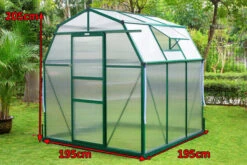 OUTFLEXX Gewächshaus, Grün, Alu/Polycarbonat, 6mm, Inkl. Fundament, Pulverb. 195 X 195 X 205 Cm -Ausgewählte Geschäfte Für Garten- Und Outdoor-Produkte 5 13751.jpg