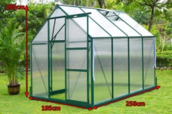 OUTFLEXX Gewächshaus, Grün, Alu/Polycarbonat, 6mm, Inkl. Fundament, Pulverb. 258 X 195 X 205 Cm -Ausgewählte Geschäfte Für Garten- Und Outdoor-Produkte 5 13757.jpg