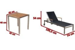 OUTFLEXX 2er-Set Sonnenliegen, Schwarz, Edelstahl/Teak, 195,5x74x35cm, Mit Beistelltisch 45x45cm -Ausgewählte Geschäfte Für Garten- Und Outdoor-Produkte 5 14165.jpg