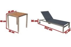 OUTFLEXX 2er-Set Rollliege, Schwarz, Edelstahl/Teak, 212x71x36cm, Mit Beistelltisch 45x45cm 16 OUTFLEXX 2er-Set Rollliege, Schwarz, Edelstahl/Teak, 212x71x36cm, Mit Beistelltisch 45x45cm -Ausgewählte Geschäfte Für Garten- Und Outdoor-Produkte 5 14169.jpg