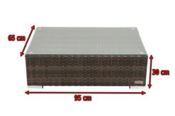 OUTFLEXX Beistelltisch, Braun Marmoriert, Polyrattan, 95 X 65 X 30 Cm, Inkl. Glasplatte -Ausgewählte Geschäfte Für Garten- Und Outdoor-Produkte 5 15734 9.jpg