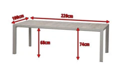 SIENA GARDEN Silva Diningtisch, Silber/washed Grey, Alu/Keramik, 220x100cm -Ausgewählte Geschäfte Für Garten- Und Outdoor-Produkte 5 16604.jpg